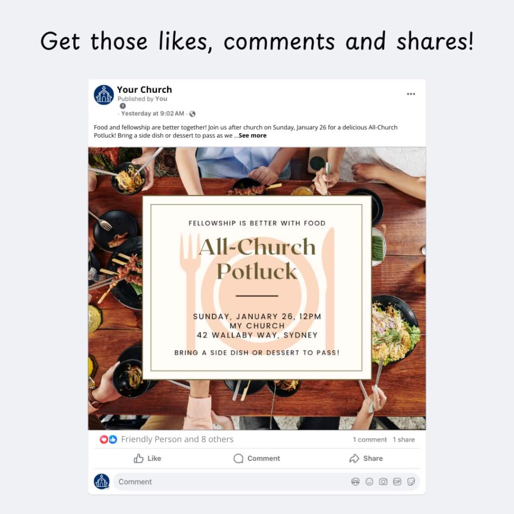 Showing the graphic as a post on social media.